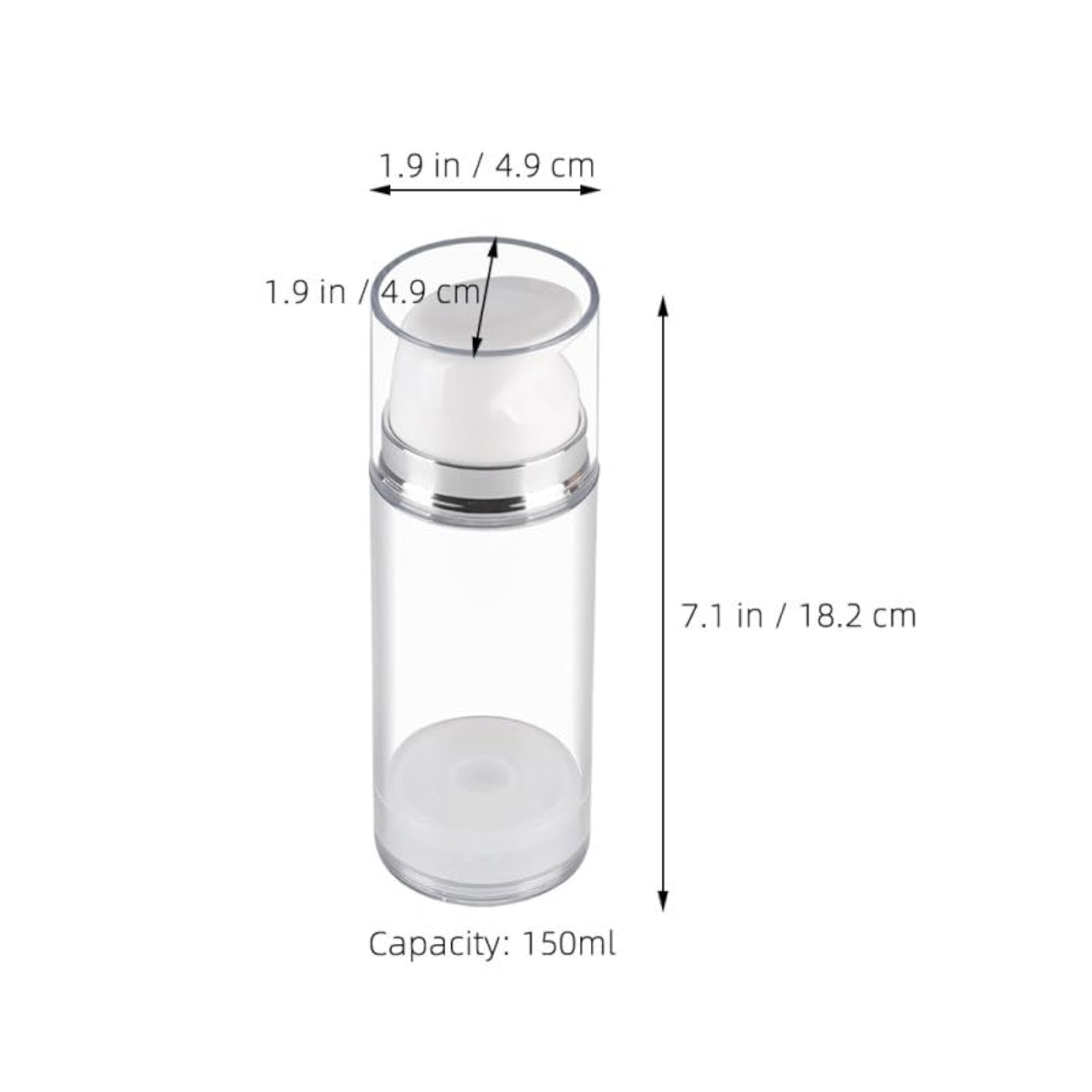 3pcs Airless Pump Bottles Set for Travel, 50ml 100ml 150ml