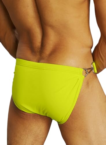 MIZOK Men's Sexy Swim Briefs Low Rise Bikini Swimsuit with Buckle Ring3