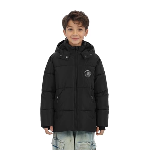 solomate Boys Winter Coats with Hood - Toddler Boys' Outerwear Winter Puffer Heavyweight Fleece Lined Jackets for Kids