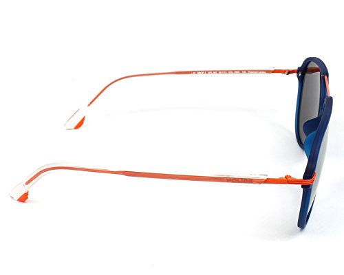 Police sunglasses Drop 2 (SPL-582 Z80X) Transparent Blue - Orange - Grey polarised with Silver mirror effect lenses3