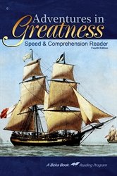 Paperback Adventures in Greatness Speed and Comprehension Reader - Abeka 6th Grade 6 Reading Program Student Reading Book