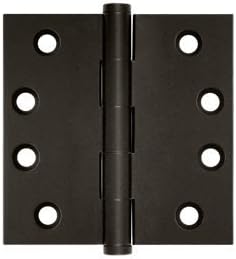 Deltana DSB410B 4 x 4 in. Square Hinges44; Oil Rubbed Bronze - Solid Brass - Pack of 2