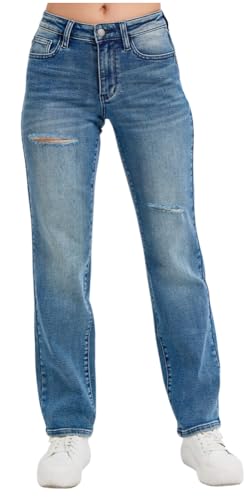 Judy Blue Mid Rise Contrast Wash Destroyed Dad Jeans, 32" Inseam2