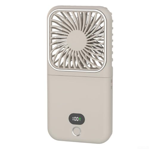 Zilimontt Ventilador portátil para colgar el cuello, recargable, plegable, soporte de escritorio, multifuncional, dispositivo de refrigeración de mano, 3 velocidades ajustables para el hogar, oficina,