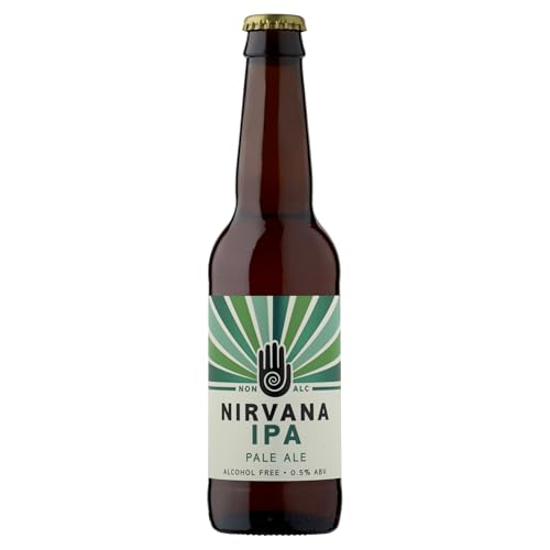 Nirvana - IPA 0.5% ABV 12 x 330ml - Zesty Grapefruit Cascade Hops Gluten Free International Beer Challenge 2025 Silver World Beer Awards Gold and Country Winner - Non Alcoholic
