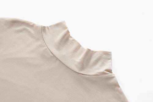 Image of Kindcall Womens Slim Fitted Mock Turtleneck Tops Long Sleeve Lightweight Base Layer Shirts