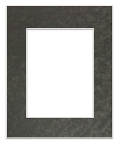 5x7 Mat Bevel Cut for 4x6 Photos - Acid Free Dark Grey Suede Precut Matboard - For Pictures, Photos, Framing - 4-ply Thickness