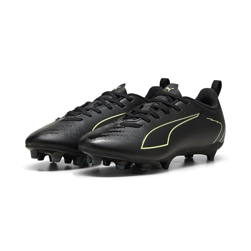 PUMA Ultra 6 Play FG/AG JR - Tenis de fútbol, Color Negro y Verde Claro, 1.5 UK, Puma Black Fizzy Light Green Terrain, 34 EU