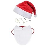 choyaxo Santa Costume Accessory Including Christmas Hat Face Mask glasses for Men Women Christmas Cosplay Dress up