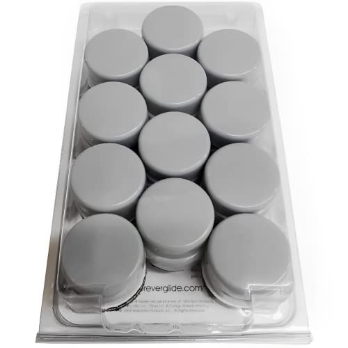 Forever Glides Wrought Iron Patio Furniture Feet Cap Glides and Outdoor Table and Chair Leg Floor Protector Pads - 1.5 Inch - 24-Pack - Pewter