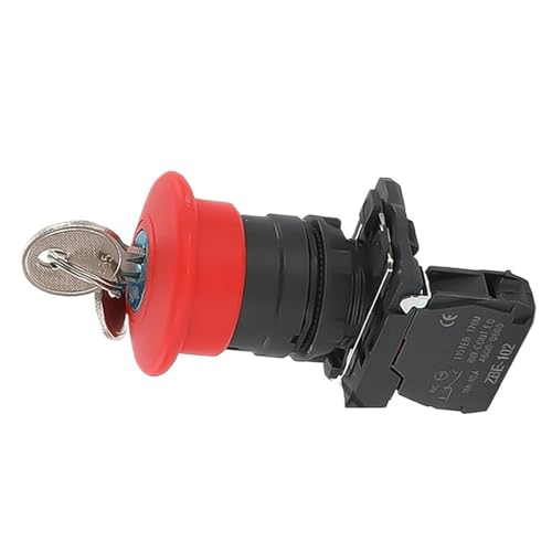 Arrêt d'urgence rouge XB5 AS142 tête champignon 40mm bouton poussoir 22mm