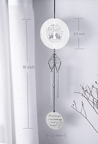 Leavores Thank You Wind Chimes With Tree Of Life Wind Spinner - Thank You Gifts For Women, Teacher, Family, Friends - Appreciation Gifts For Coworkers - Ideal Hostess Gifts, Gratitude Gifts #TOP3