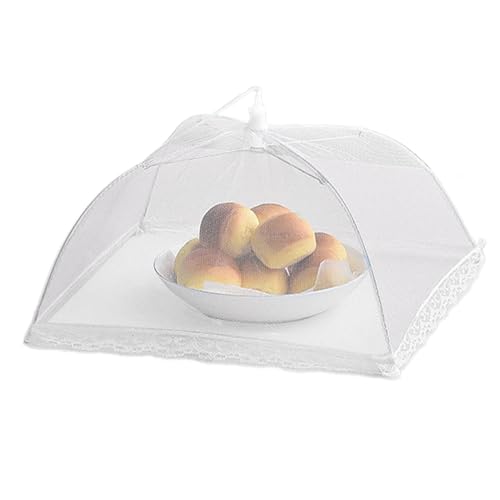 Cubierta de malla para alimentos - Paraguas plegable de cocina cuadrado | Cubiertas de pantalla de alimentos de 14 pulgadas | Redes de alimentos colgantes | Cubiertas para pantallas de alimentos |