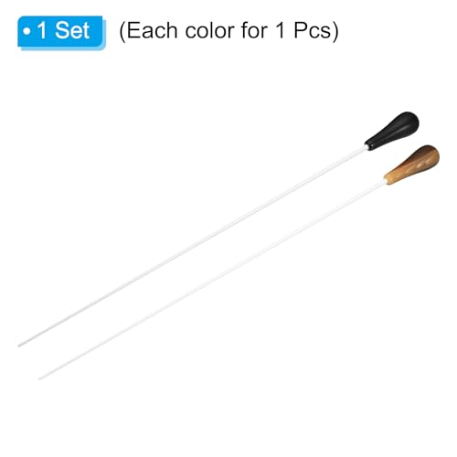 PATIKIL 38cm/15Inch Music Conductor Baton,2Pcs Orchestra Baton Resin Handle for Singing Leader Music Director Yellow,Black - Image 3