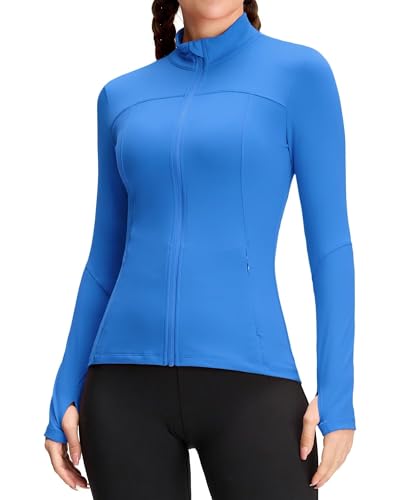 QUEENIEKE Damen-Sportjacke, Slim Fit, Baumwolle, weich, hellblau, 48