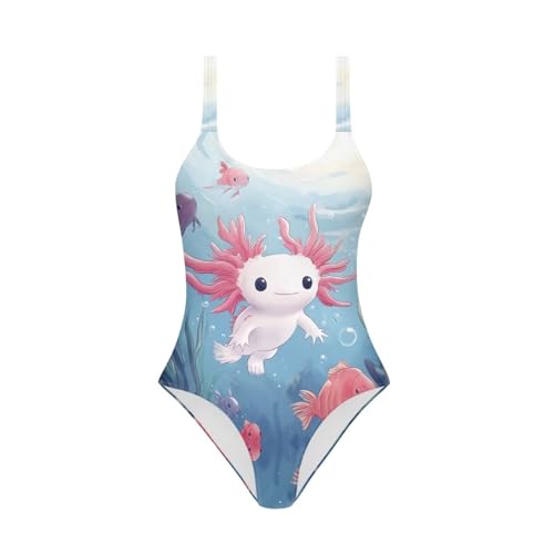 Image of One Piece Bathing Suit for Teen Girls Comfy Crewneck Backless Bathing Suit