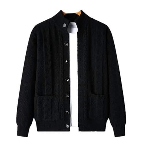 Cardigan Men's Diamond Plaid Thick Wool Warm Long Sleeved Casual Cardigan Knitted Sweater Men