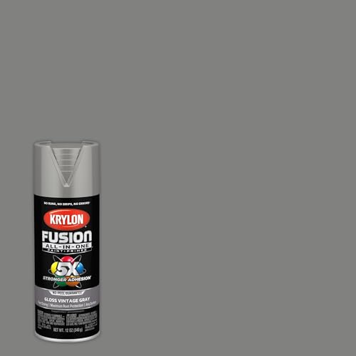 Image of Krylon Fusion All-In-One Adhesive Spray Paint for Indoor /Outdoor Use, 12 oz, Vintage Gray