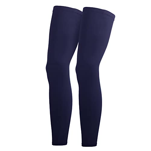 Salome Idea One Pair Compression Full Length Leg Sleeve for Men Women, Running, Basketball (Dark Blue-M)