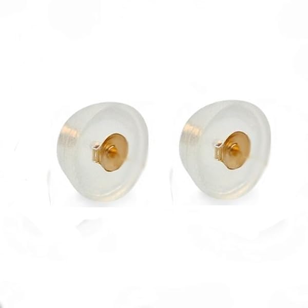 Par de pendientes de repuesto con cubierta de silicona de oro amarillo de 14 quilates (2 piezas incluidas)