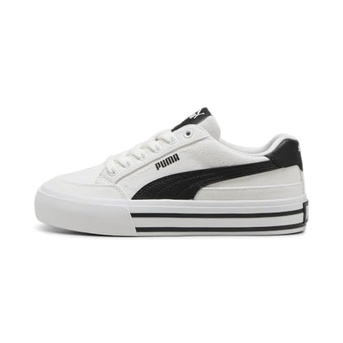 PUMA Shoes Court Classic Vulc Sneaker, White Black, 5 US Unisex Big Kid