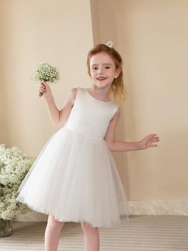 Puffy Tulle Flower Girl Dresses Girls Pretty Pageant for Wedding Guest First Communion Dress with Bowknot3