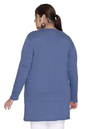Image of Women Printed Full Sleeve Cotton Tshirt with Side Slits & Pocket | Small - 7XL Size