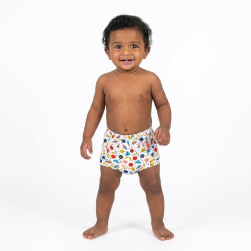 Image of VParents Padded Underwear for Babies and Toddlers with 3 Layers of Cotton Padding Potty Training Pull Up & Diaper-Free Time (6-12 Months) Galaxy