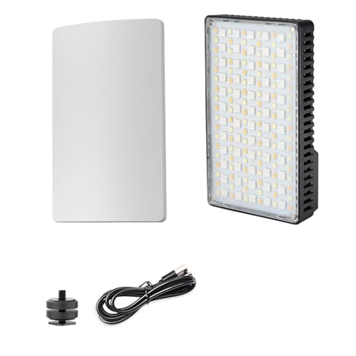 Aumotop �R���p�N�g 15W RGB �t�B�����C�g�A�����\�� 168 LED �r�f�I���C�g�A�������̎ʐ^�p 1800K-9000K CCT�A�|�[�^�u���~�j�t�B���ACRI95+�A7.1 �I���X