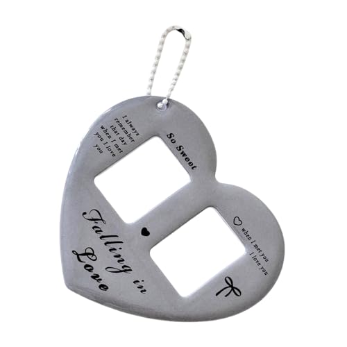 XUZHID Photo Card Holder?Portable Heart Shape Photo Card Holder Keychain for 1 Inch Photos with Double Grids Card Case Photo Sleeve Covers Sleeve