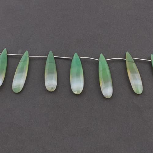 Perles chrysoprase chalcédoine gouttes lisses 46mm pour vos bijoux d'été faits main