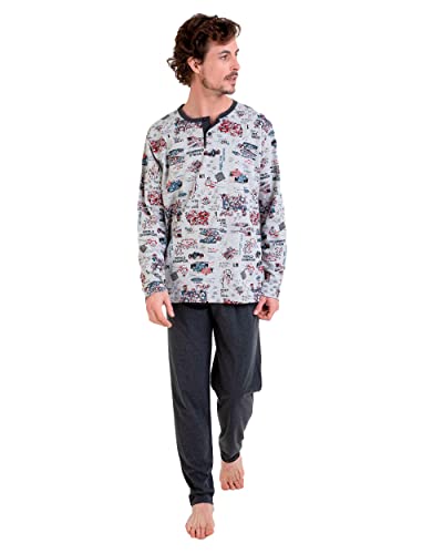 MASSANA - Pijama Fino DE Invierno Hombre Feel The Connection - Vigore Gris, L Cover