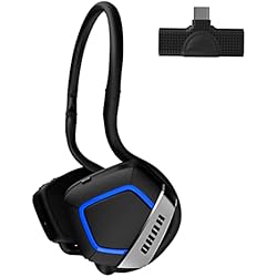 Auriculares Gaming Sin Diadema HUHD Auriculares Gaming Inalámbricos para Nintendo Switch, Cascos Gaming Inalámbricos para Juegos para PC PS4 PS5 Cascos Gaming con Micrófono Sonido Envolvente Estéreo 3D,Negro