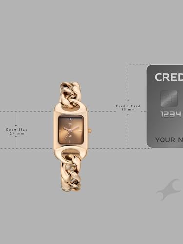 Image of Fastrack Vyb Prodigy with Quartz Analog Mocha Brown Dial Rose Gold Alloy Strap Watch for Girls - FV60125WM02W