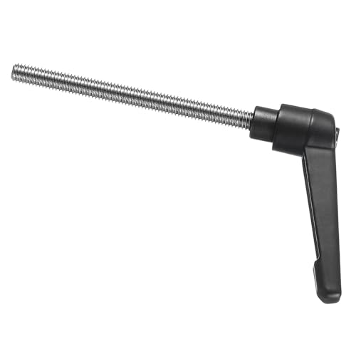 Image of uxcell Adjustable Clamping Lever Handle M6 x 70mm Metric 304 Stainless Steel Male Threaded Stud Hand Knobs Push Button Ratchet Rotating Screw Handles Bolts with Locking Lever Black