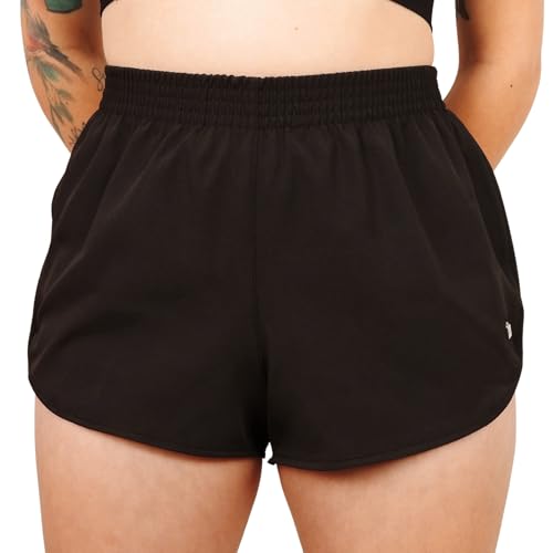SHE BY MASH Short Praia Feminino Liso Verão Praia Piscina Elastano, Preto, G