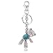 Quadiva Taschenschmuck für Damen in Form eines blauen Teddybären, Bag Charm Blue Teddybear (Farbe: silber/blau) verziert mit Kristallen