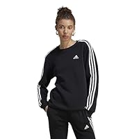 adidas Sportswear Essentials 3-Stripes Women's Fleece Sweatshirt, Black/White, X-Large