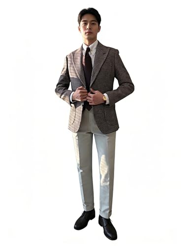 Veste de costume à carreaux hommes contre le style trop terne