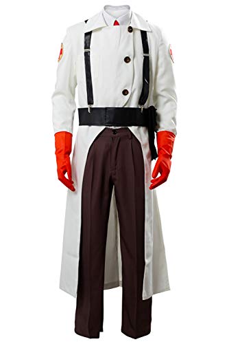Cosplaysky Team Fortress 2 Medic Cosplay Outfit Halloween Costume Medium White