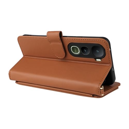 UniqueTroy Vivo Y400 4G/5G Leather Case - Brown - Image 7