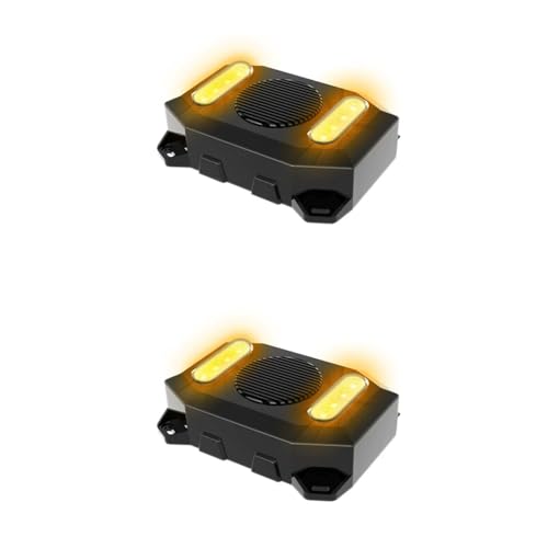 YUESONIC 12-24V White Noise Backup Alarm and Light Warning – 97dB Reversing Safety System for Trucks & Machinery (2PCS)