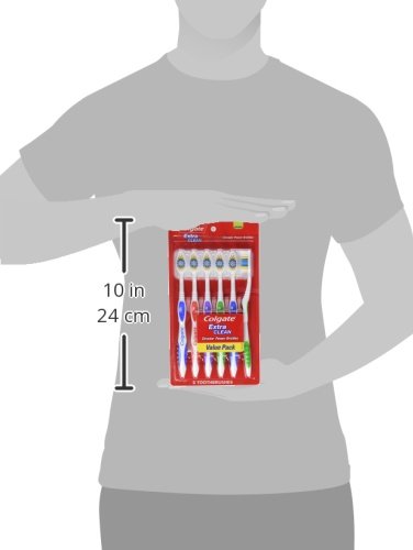 Colgate Extra Clean Toothbrush, Medium Toothbrush For Adults, 6 Pack #TOP7