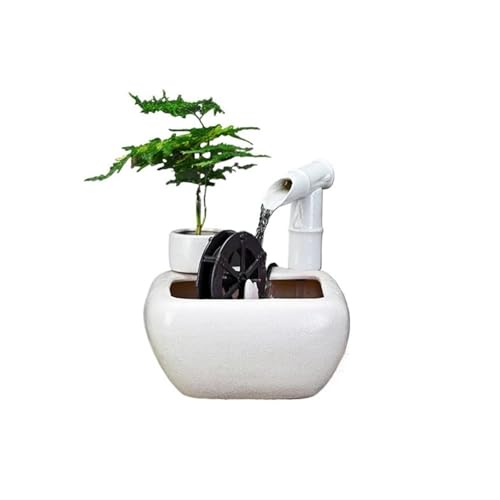 Tischspringbrunnen Zimmerbrunnen Kleines Wasserrad Ornament Zirkulierendes Wasser Aquarium Dekoration Tischbrunnen