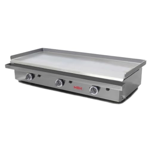 MBH - Plancha a gas profesional para bar y restaurante 100 cm 3 quemadores. Plancha a gas cocina industrial hostelería - MADE IN SPAIN