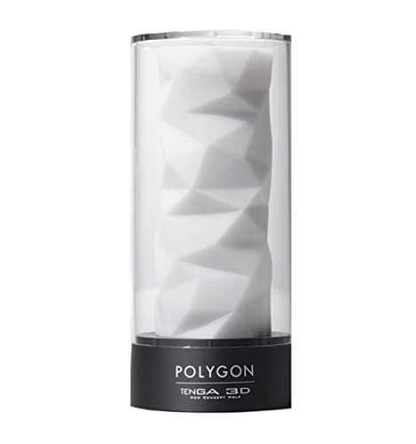 TENGA 3D Sensual Massage Male Masturbator Soothing Sculpted Masturbation Cup for Men Reusable Pleasure Sleeve Device TNH-004 POLYGON, White (TNH004)