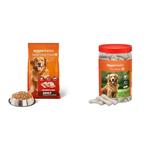 Amazon Basics Dog Care Pack | Premium Dry Food (10kg) & Calcium M...