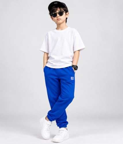 Image of KYDA Kids Boys Premium 100% Cotton Regular Fit Track Pants Soft Breathable Elastic Waist Casual Joggers Kids Playwear Everyday Comfort Wear-Pack of 2
