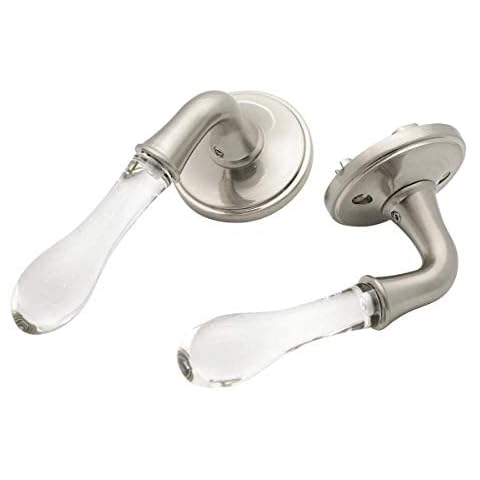 Goldentimehardware Glass Passage Lever Door Handle with Lock Cover