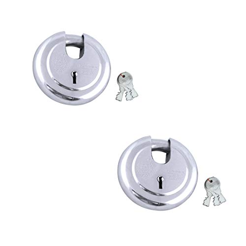 Image of Harrison JAMA LOCK-0022 PK 2 8 Levers Padlock with 3 Keys (Silver, Steel Finish)